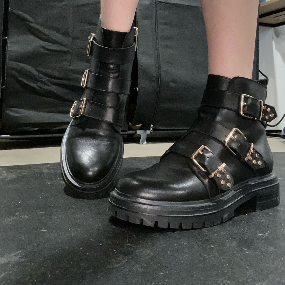 Shoe the bear Franka black leather boots size 6.5 US and EU 37!